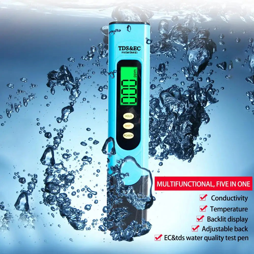 TDS & EC Water Test Pen with Backlight – Accurate for Hydroponics