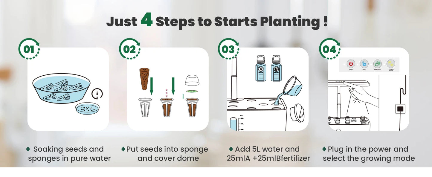 13-Pod Hydroponic Grow System – Fresh Greens at Your Fingertips