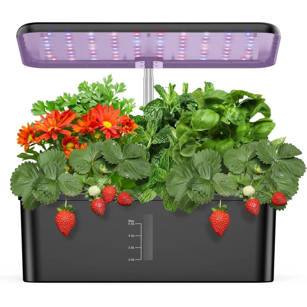 Indoor Hydroponic Garden Kit with Adjustable Grow Light - 12 Pod