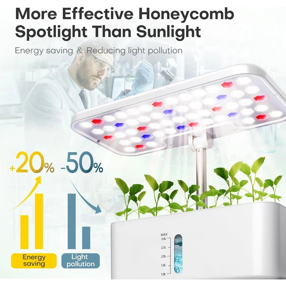 10-Pod Countertop Hydroponic Garden – Effortless Growing, Fresh Harvests Year-Round!