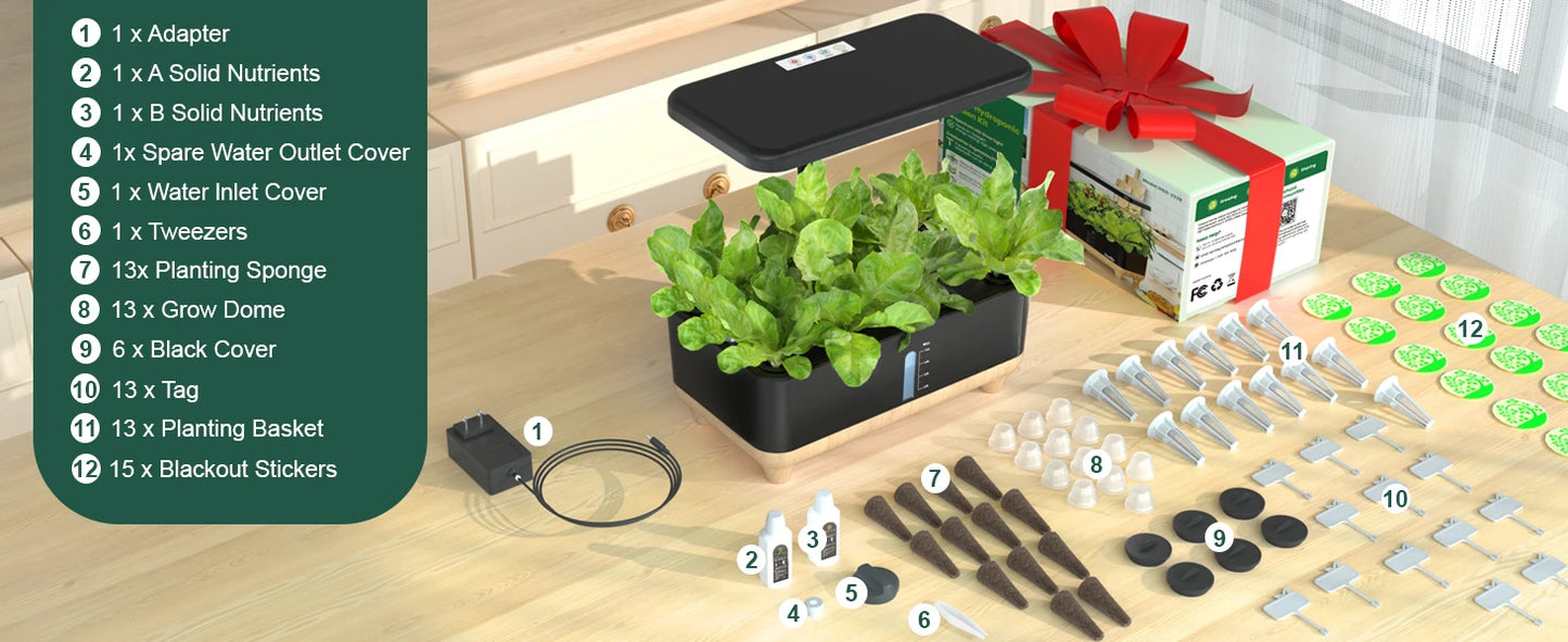 13-Pod Hydroponic Grow System – Fresh Greens at Your Fingertips