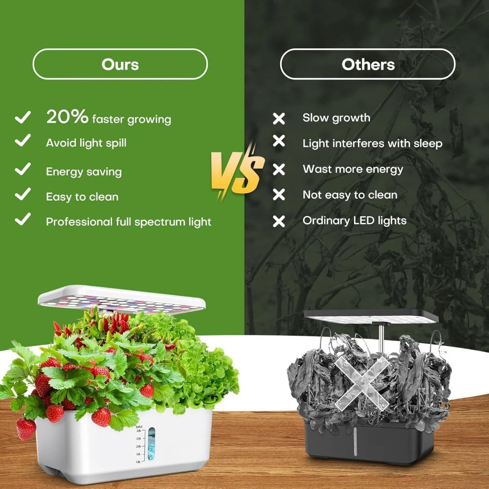 10-Pod Countertop Hydroponic Garden – Effortless Growing, Fresh Harvests Year-Round!